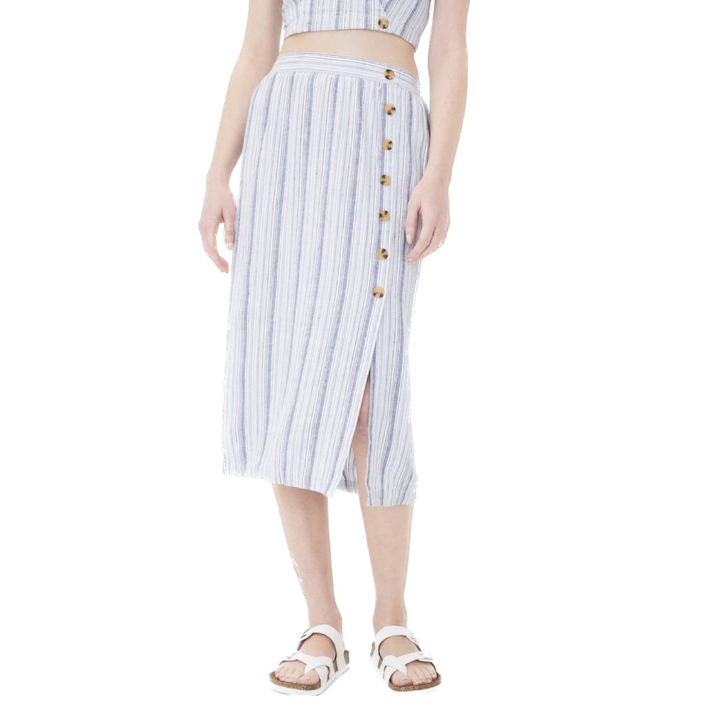 Aéropostale |  NWT Striped Button-Front Midi Skirt